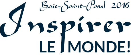 Affichette web : Baie-Saint-Paul 2016 - Inspirer le monde ! (en lettres scripts; couleur bleu marin)